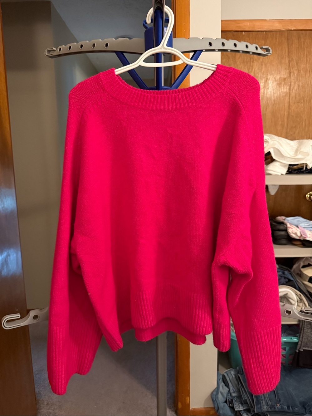 CeCe Hot Pink Crewneck Sweater